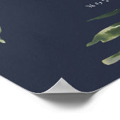 NAVY GELE BLOZEN BURGUNDY FLORALE BRUIDSSUITDAG FA POSTER (Hoek)