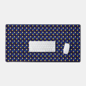 Navy Gele Pixels Cool Schachbrettpatroon Abstract Bureaumat (Keyboard & Muis)