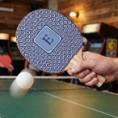 Navy Geometric Chevron Monogram Design Tafeltennisbatje