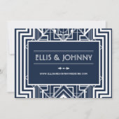 Navy Geometric Sla de datumkaarten op Save The Date (Achterkant)