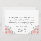 Navy Geometrisch Koper Bloemen Bruiloft Bedankkaart (Achterkant)