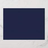 Navy Geometrische RSVP-kaart Folie Uitnodiging Briefkaart (Achterkant)