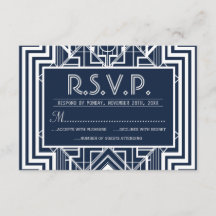 Navy Geometrische RSVP-kaarten