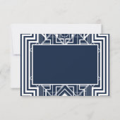Navy Geometrische RSVP-kaarten RSVP Kaartje (Achterkant)