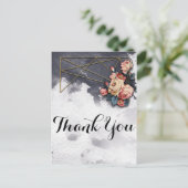 Navy GEOMETRISCHE WATERVERF Dank u Briefkaart (Staand voorkant)