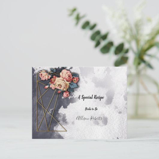 Navy GEOMETRISCHE WATERVERF Vrijgezellenfeest Rece Briefkaart (Staand voorkant)