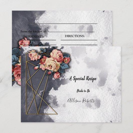 Navy GEOMETRISCHE WATERVERF Vrijgezellenfeest Rece Briefkaart (Voorkant / Achterkant)