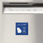 Navy Georgia Wedding Save the Date Map Magneet (Insitu (Vaatwasser))