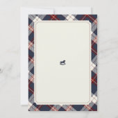 Navy geruite teddybeer babyshower kaart (Achterkant)