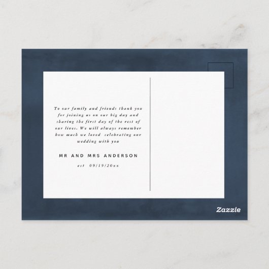 Navy geschilderd + script foto dank u briefkaart (Achterkant)