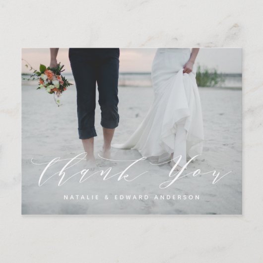 Navy geschilderd + script foto dank u briefkaart (Voorkant)