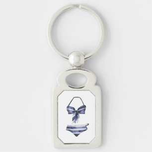 Navy Gestreepte  Badpak Bikini Sleutelhanger