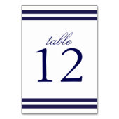 Navy gestreepte tafel nummer Kaart (Achterkant)