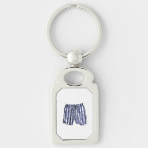 Navy gestreepte zwembroek Sleutelhanger