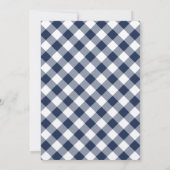 Navy Gingham | kreeftenbakkersverlovingsfeest Kaart (Achterkant)