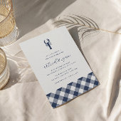 Navy Gingham | kreeftenbakkersverlovingsfeest Kaart