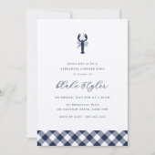 Navy Gingham | Lobster Bake repetitie diner Kaart (Voorkant)