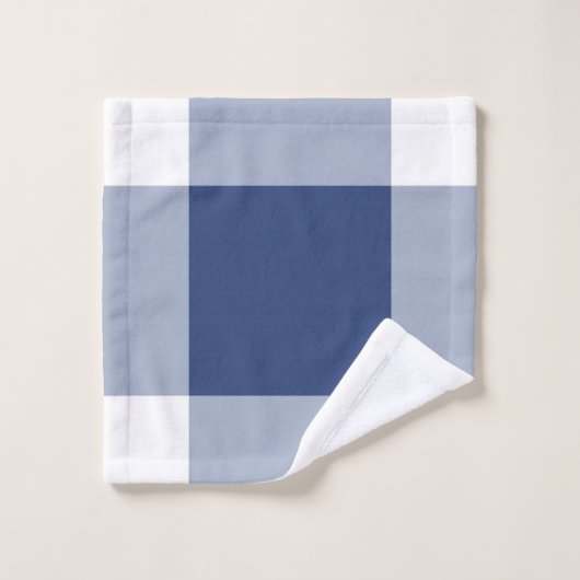 Navy Gingham Pattern Bad Handdoek (Wasdoekje)