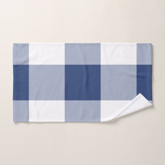 Navy Gingham Pattern Bad Handdoek (Handdoek)