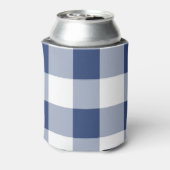 Navy Gingham Pattern Blikjeskoeler (Blikje Achterkant)