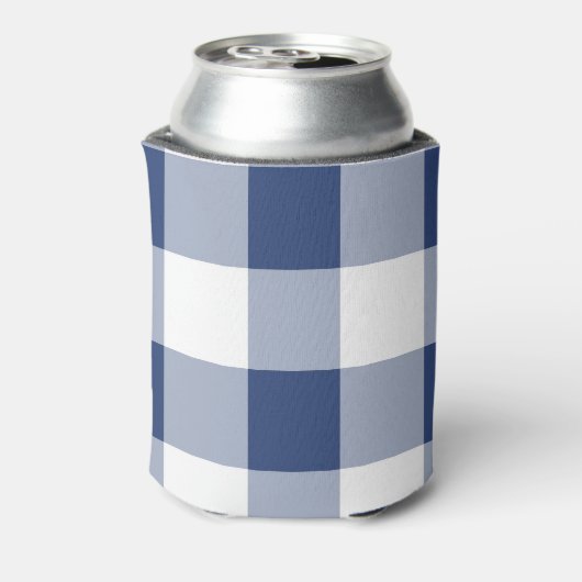 Navy Gingham Pattern Blikjeskoeler (Blikje Achterkant)