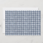 Navy Gingham Personalized Real Estate Agent Flat Notitiekaartje (Achterkant)