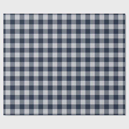 Navy Gingham Pset Holiday Cadeaupapier (Vlak)