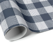 Navy Gingham Pset Holiday Cadeaupapier (Rol Hoek)