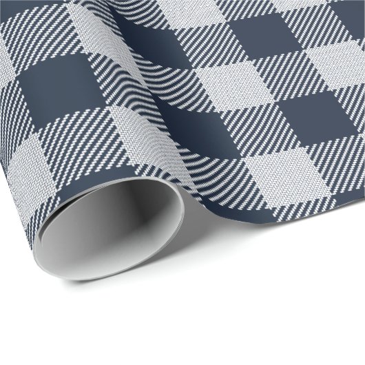 Navy Gingham Pset Holiday Cadeaupapier (Rol Hoek)