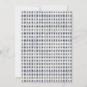 Navy Gingham Santa Christmas Kaart (Achterkant)