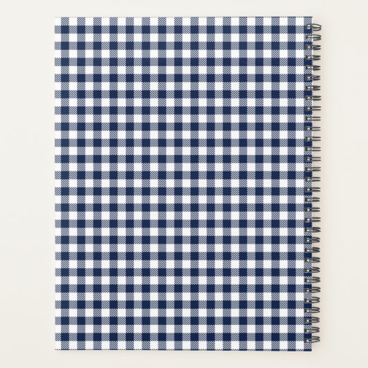 Navy Gingham Utsensils Cooking Bakery Planner (Achterkant)