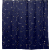 Navy Ginkgo Shower Curtain Douchegordijn (Voorkant)