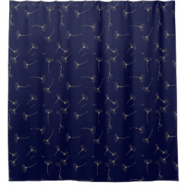 Navy Ginkgo Shower Curtain Douchegordijn
