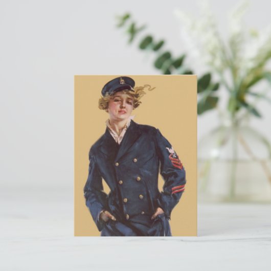 Navy Girl Howard Chandler Christy Briefkaart (Staand voorkant)