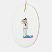 Navy Girl in Sailor Uniform Keramisch Ornament (Links)