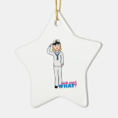 Navy Girl in Sailor Uniform Keramisch Ornament (Links)