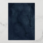 Navy Glans Goud Bloem Butterfly Quinceanera Folie Uitnodiging (Achterkant)