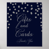 Navy Glitter giften en kaarten Sign Poster (Voorkant)