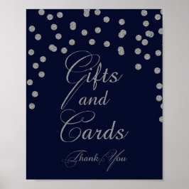 Navy Glitter giften en kaarten Sign Poster