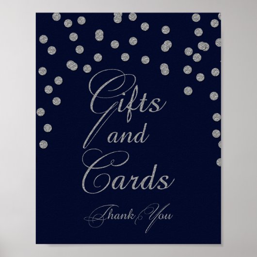 Navy Glitter giften en kaarten Sign Poster (Voorkant)