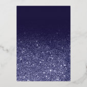 Navy glitter goud bedrijf Kerst Folie Uitnodiging (Achterkant)