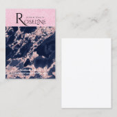 Navy Glitter Roze Marmer Sieraden Display Visitekaartje (Voorkant / Achterkant)