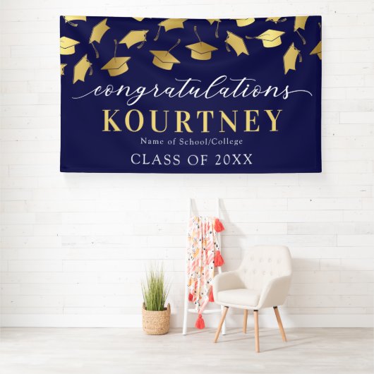 Navy & Gold 2025 Afstuderen Banner (Insitu)