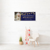 Navy Gold 2025 Afstuderen fotobanner Spandoek (Insitu)
