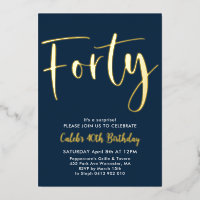 Navy Gold 40e verjaardag Mannen Modern