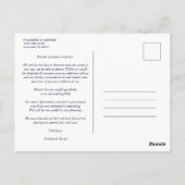 Navy Gold 4 Foto's Modern Collage Wedding Script Briefkaart (Achterkant)