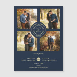 Navy Gold 4 Photos Modern Collage Wedding Script