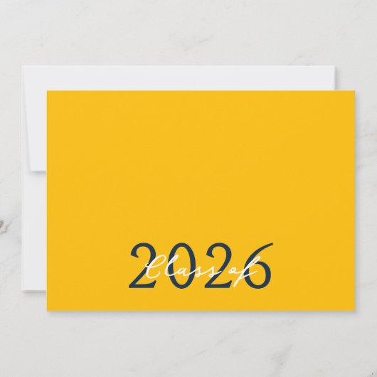 Navy & Gold 6 Fotofilmstrip Afstuderen Collage Kaart (Achterkant)