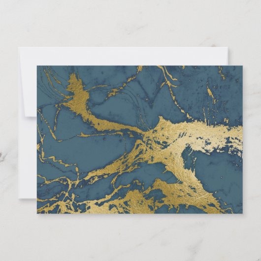 NAVY GOLD ABSTRACT MARBLE BEWAREN DE DATUM (Achterkant)