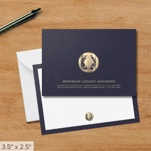Navy Gold Advisor Note Kaart Notitiekaartje
